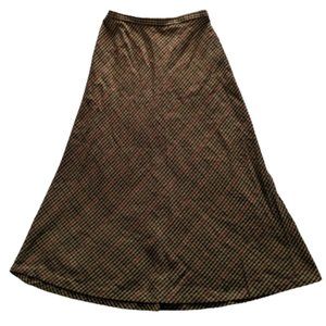 👗Requirements Brown Checkered Wool A-Line Full Skirt (Size 12)👗